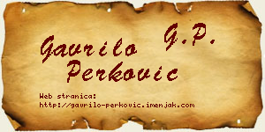 Gavrilo Perković vizit kartica
